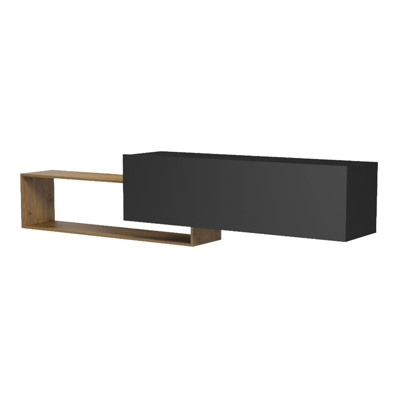 Έπιπλο Τηλεόρασης Επιτοίχιο Olande Oak-Μαύρο 210x35x48