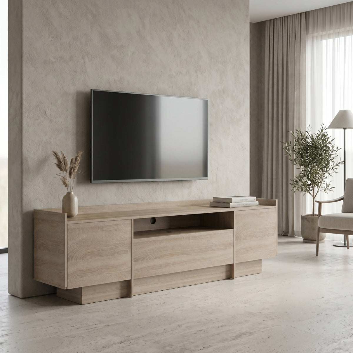 Έπιπλο Τηλεόρασης Derden Sonoma 197x38x58
