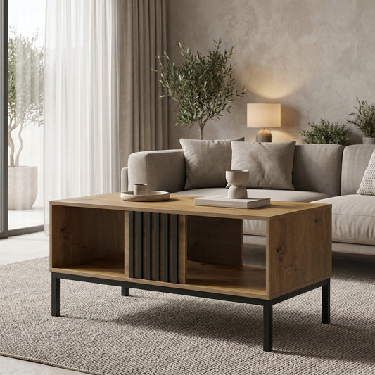 Τραπέζι Σαλονιού Delanka Oak-Μαύρο 92x50x46
