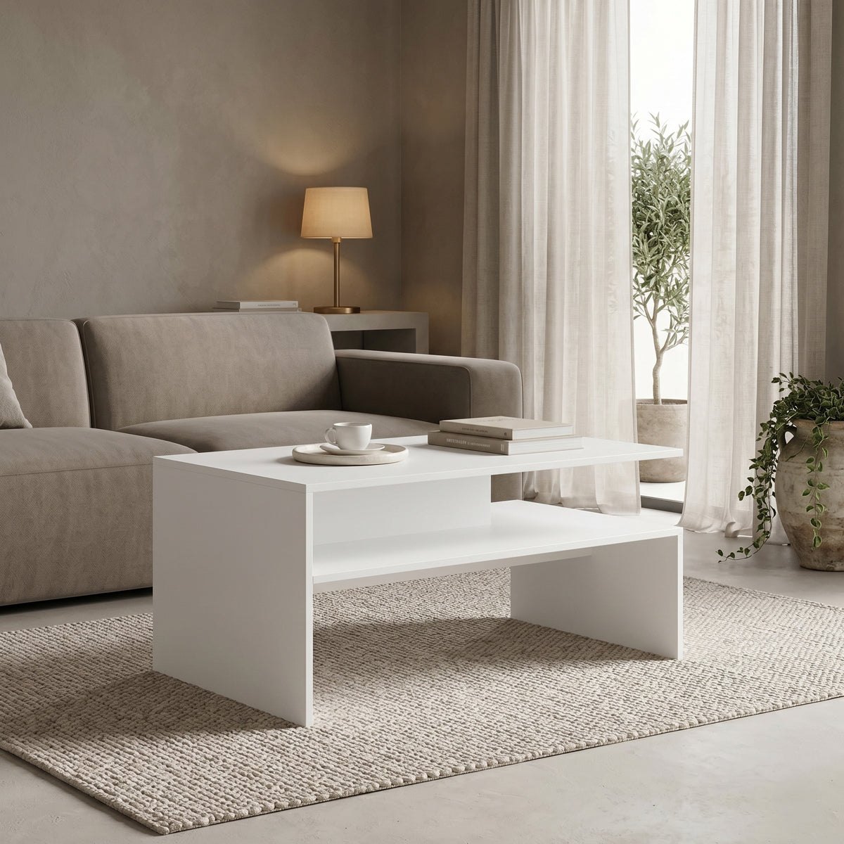 Coffa Coffee Table White 90x60x45