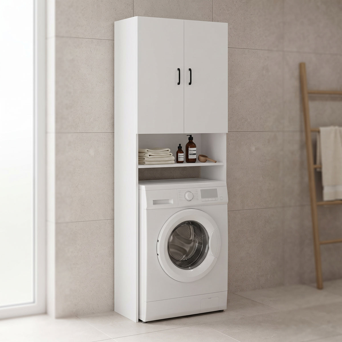 Έπιπλο Πλυντηρίου Tzelio Λευκό 65x30x180