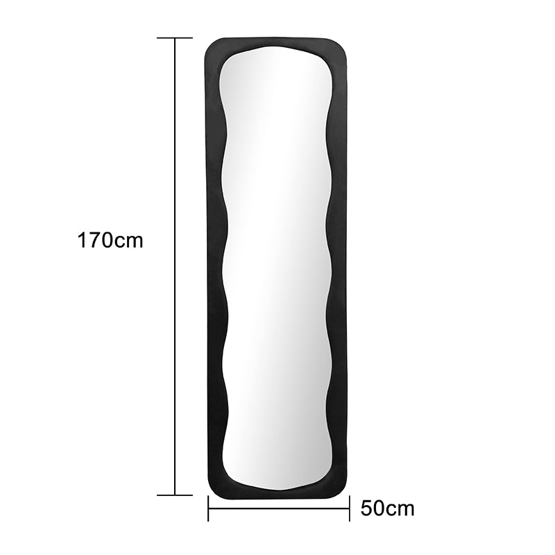 Καθρέπτης Δαπέδου Lezour Βελούδο σε Μαύρη Απόχρωση 50x5x170