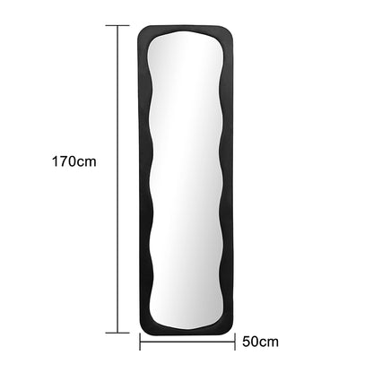 Καθρέπτης Δαπέδου Lezour Βελούδο σε Μαύρη Απόχρωση 50x5x170