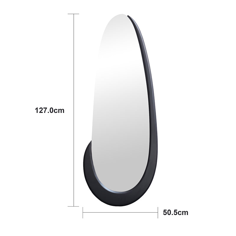 Marly Oval Mirror Black MDF 50.5x4x127