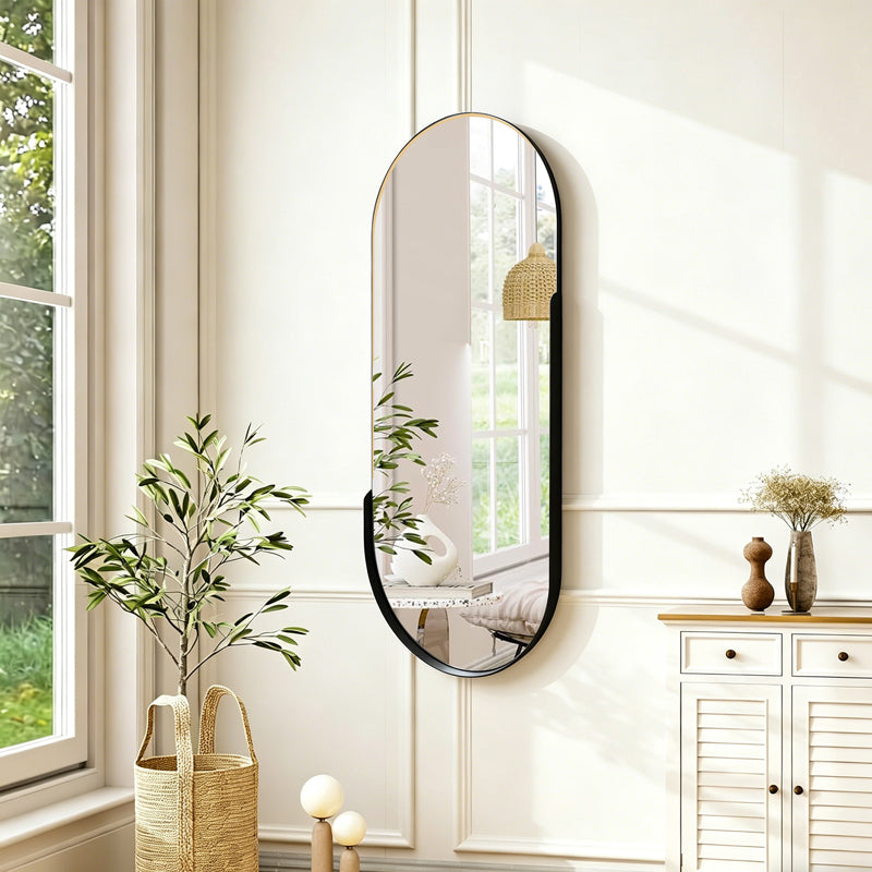 Mirror Asteria Black MDF Black Metal 45x5x105