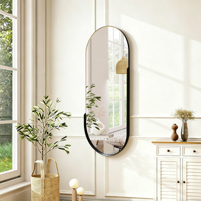 Mirror Asteria Black MDF Black Metal 45x5x105