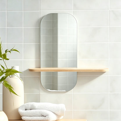 Καθρέπτης Lunaria MDF σε Φυσική Απόχρωση 60x11.5x60