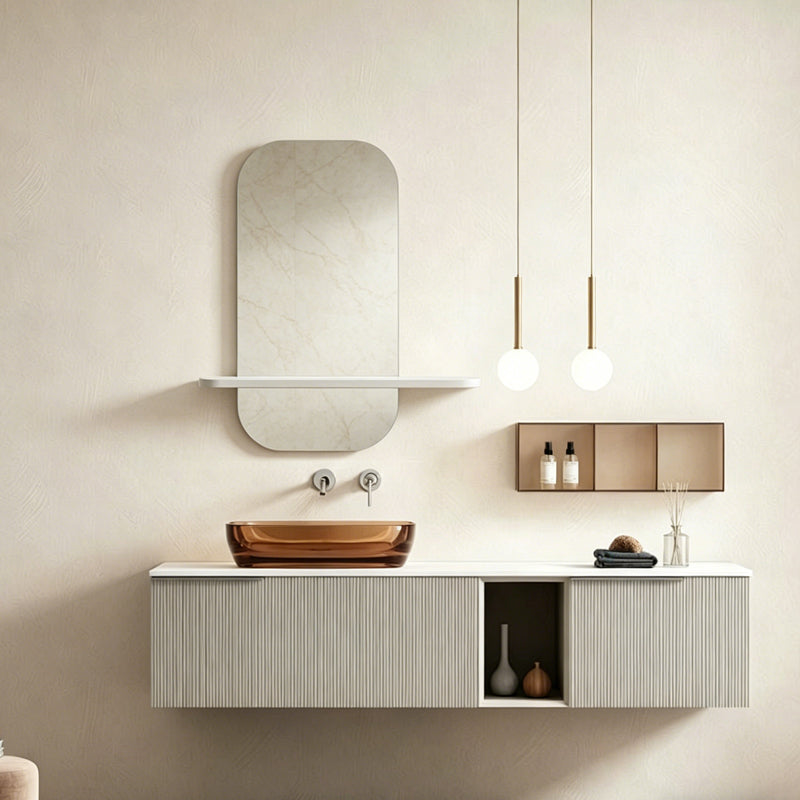 Mirror Lunaria White MDF 60x11.5x60