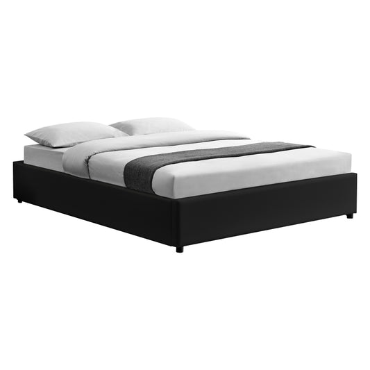 Κρεβάτι Διπλό Circe PU Μαύρο Με Αποθηκευτικό Χώρο 150X200