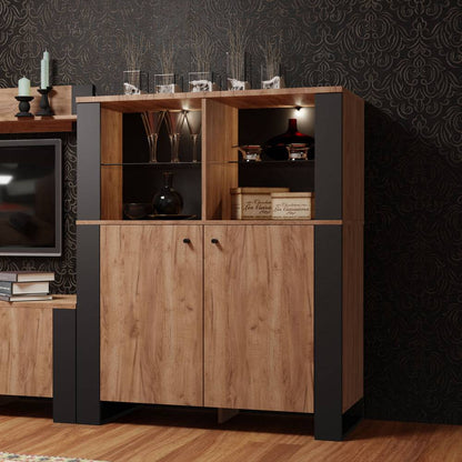 Μπουφές Old Wood Χρυσός Δρυς με Μαύρο 106.2x44xx128.5