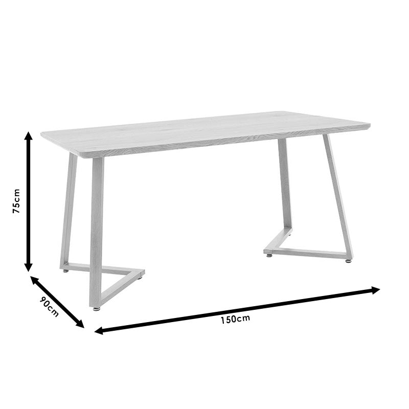 Τραπέζι Ξύλινο/Μεταλλικό Φυσικό 150x90x75