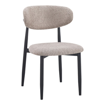 Καρέκλα Folegio Μπουκλέ σε Γκρι Απόχρωση με Μαύρα Πόδια 50x57x79.5