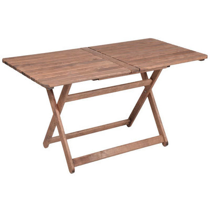 Tραπεζαρία Retto Σετ 5 Τμχ Μασίφ Ξύλο Οξιάς Καρυδί-Λαχανί 120x75x71