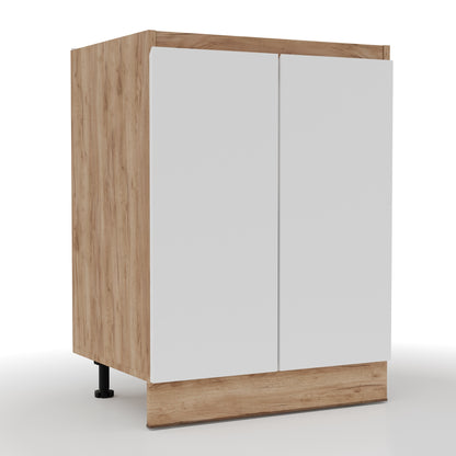 Επιδαπέδιο Ντουλάπι Κουζίνας Soft Λευκό με Βελανιδιά 60x46,5x81,5