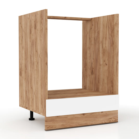 Soft White with Oak Kitchen Cabinet 60x51x81.5