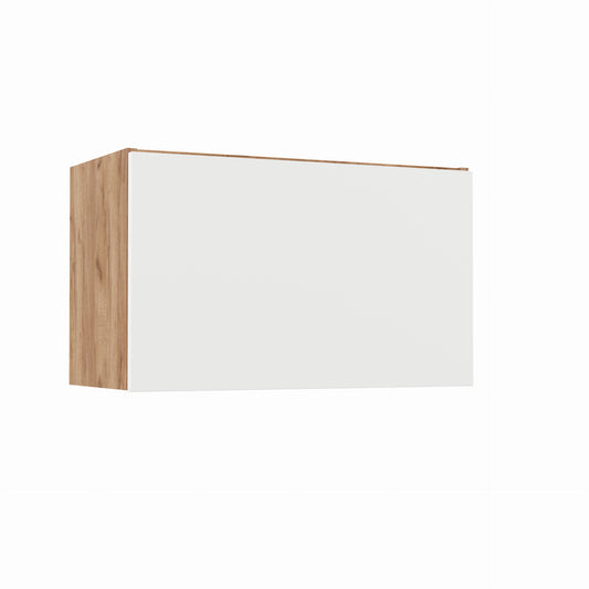 Wall-mounted Kitchen Hood Cabinet Soft White with Oak Dimensions 60x30.5x36