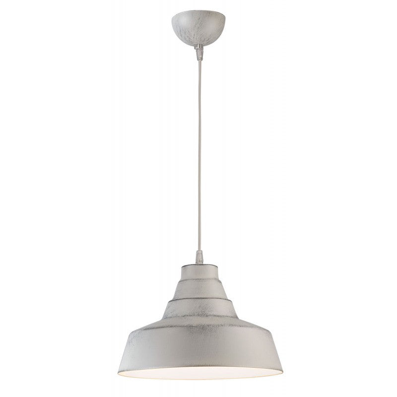 Φωτιστικό Μονόφωτο Αλουμίνιο Λευκό/Πατίνα Ασημί Ε27 Φ30