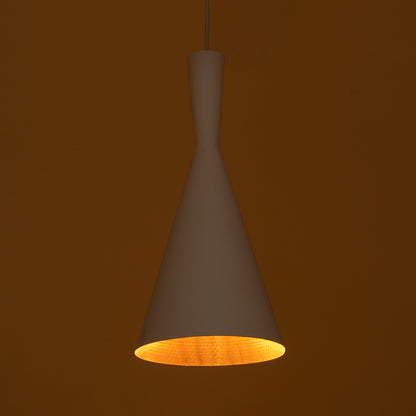 SHANGHAI 01026-C Μοντέρνο Κρεμαστό Φωτιστικό Οροφής με Ντουί 1 x E27 AC 220-240V IP20 - Λευκό & Χρυσό - Μ19 x Π19 x Υ38