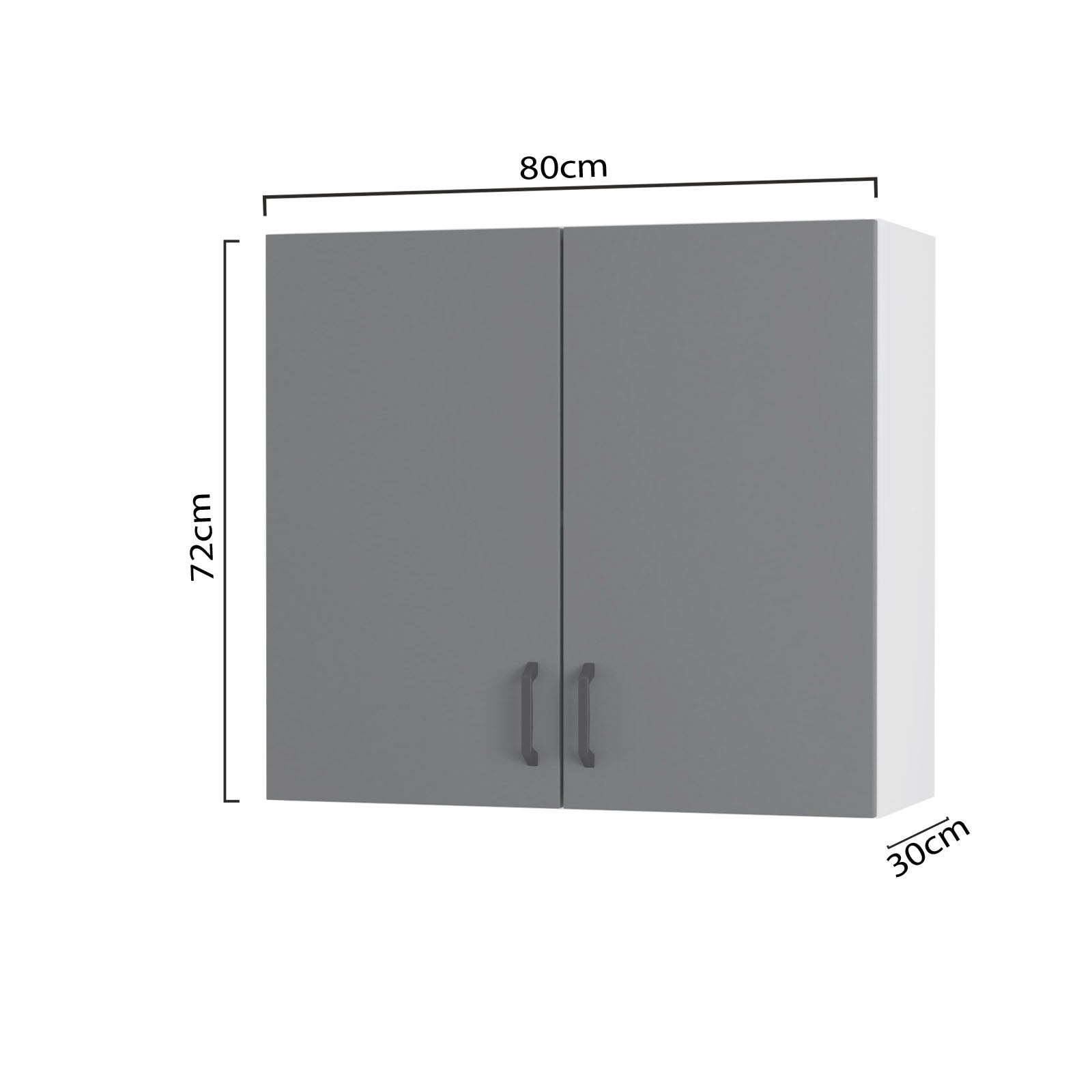 Modest Πάνω Ντουλάπι Ανθρακί 80x30x72