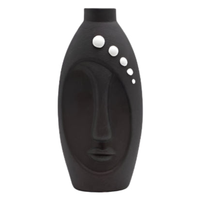 ΒΑΖΟ ΠΡΟΣΩΠΟ ΚΕΡΑΜΙΚΟ ΜΑΥΡΟ ΜΕ ΛΕΥΚΕΣ ΛΕΠΤΟΜΕΡΕΙΕΣ 15x11x31