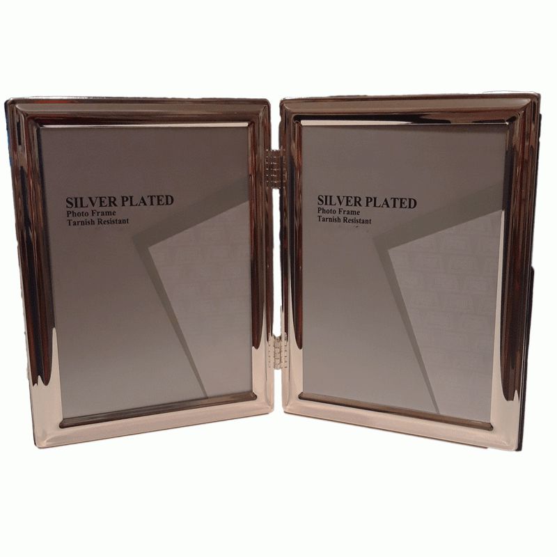 Κορνίζα Διπλή Μεταλλική Ασημί 15x20εκ