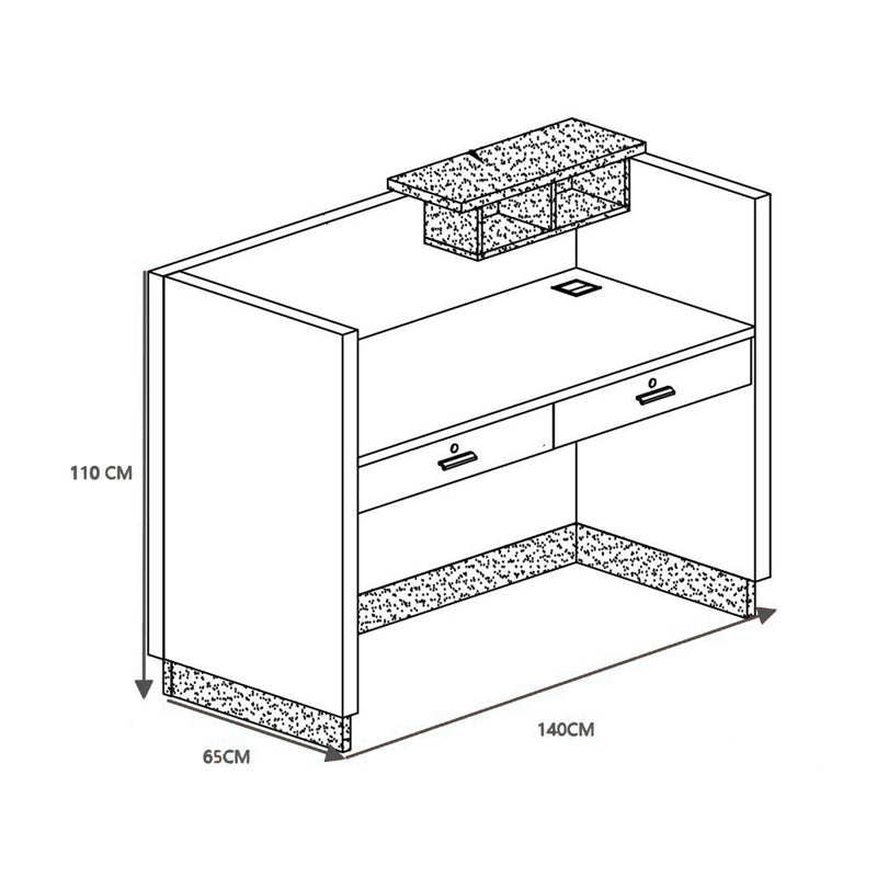 Γραφείο Reception Επαγγελματικό Oscar σε Καρυδί-Ανθρακί Απόχρωση 140x65x110