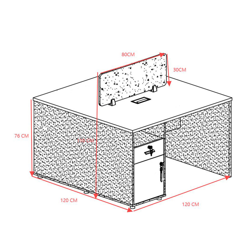 Γραφείο Εργασίας Επαγγελματικό 2 Θέσεων Dakota σε Καρυδί-Ανθρακί Απόχρωση 120x120x76