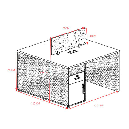 Γραφείο Εργασίας Επαγγελματικό 2 Θέσεων Dakota σε Καρυδί-Ανθρακί Απόχρωση 120x120x76