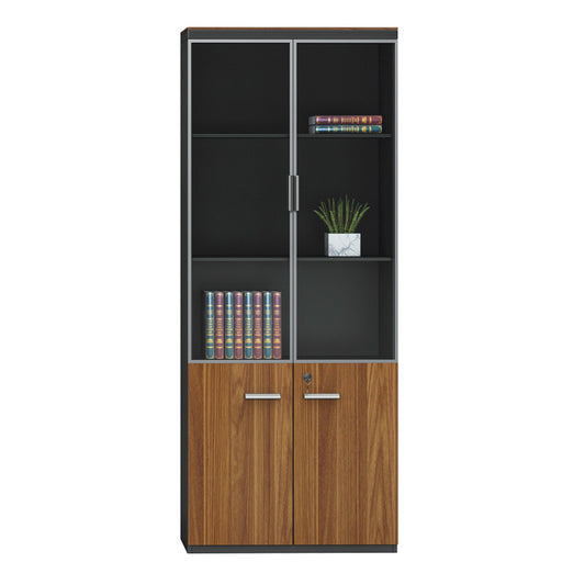 Ντουλάπες Γραφείου Επαγγελματικές Oscar Καρυδί-Ανθρακί 160x40x200