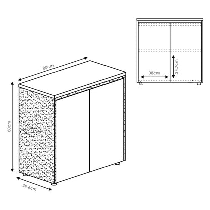 Ντουλάπια Γραφείου Χαμηλά Επαγγελματικά Oscar Καρυδί-Ανθρακί 200x40x80