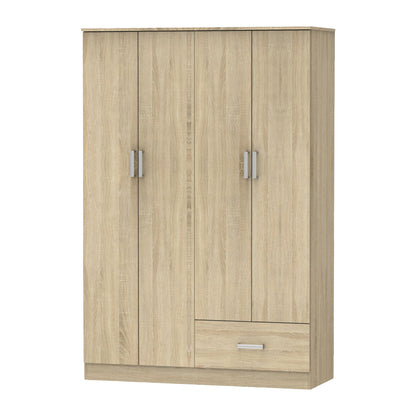 Ντουλάπα Ρούχων Τετράφυλλη Karter Sonoma Μελαμίνης 121x48x180