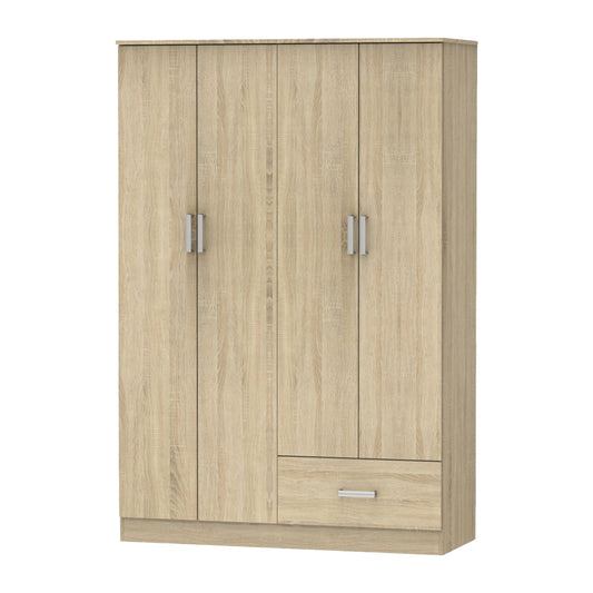 Ντουλάπα Ρούχων Τετράφυλλη Karter Sonoma Μελαμίνης 121x48x180