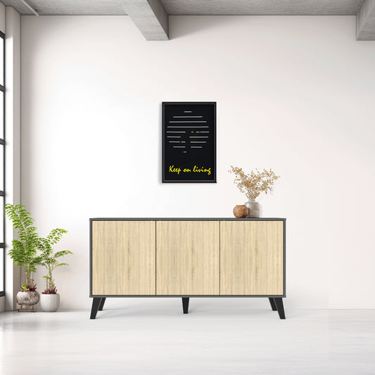 Μπουφές Billie Ανθρακί-Sonoma 149x40x77