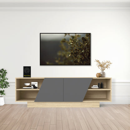 Έπιπλο Τηλεόρασης Stevie Sonoma-Ανθρακί 160x40x50