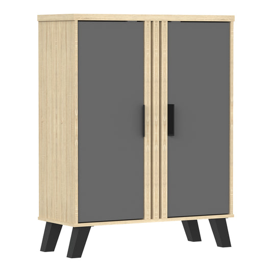 Παπουτσοθήκη-Ντουλάπι Shoby Ανθρακί-Sonoma 70.5x30x91