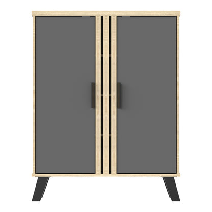 Παπουτσοθήκη-Ντουλάπι Shoby Ανθρακί-Sonoma 70.5x30x91