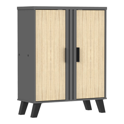 Παπουτσοθήκη-Ντουλάπι Shoby Sonoma-Ανθρακί 70.5x30x91