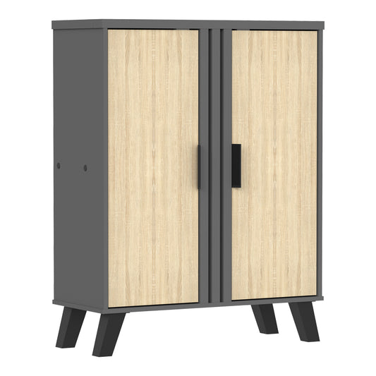 Παπουτσοθήκη-Ντουλάπι Shoby Sonoma-Ανθρακί 70.5x30x91