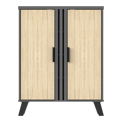 Παπουτσοθήκη-Ντουλάπι Shoby Sonoma-Ανθρακί 70.5x30x91