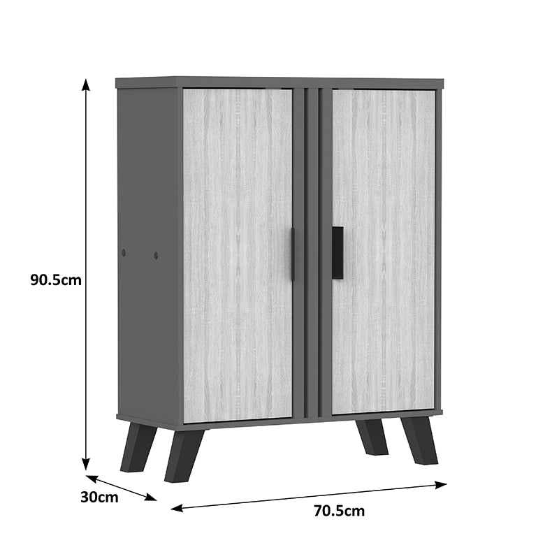 Παπουτσοθήκη-Ντουλάπι Shoby Sonoma-Ανθρακί 70.5x30x91