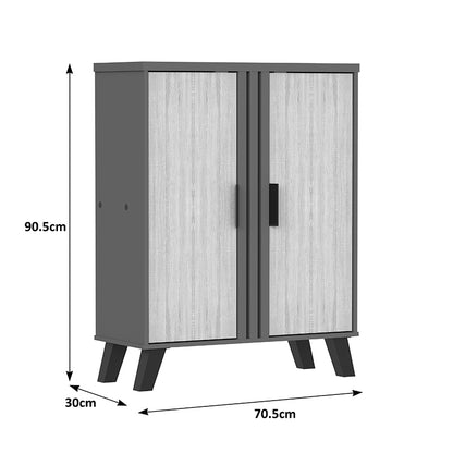 Παπουτσοθήκη-Ντουλάπι Shoby Sonoma-Ανθρακί 70.5x30x91