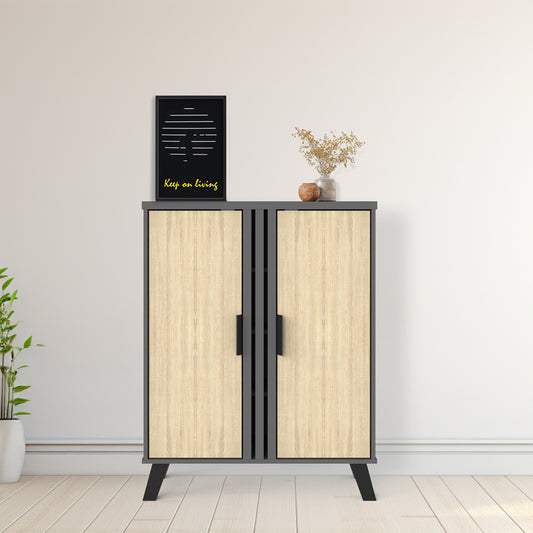 Παπουτσοθήκη-Ντουλάπι Shoby Sonoma-Ανθρακί 70.5x30x91