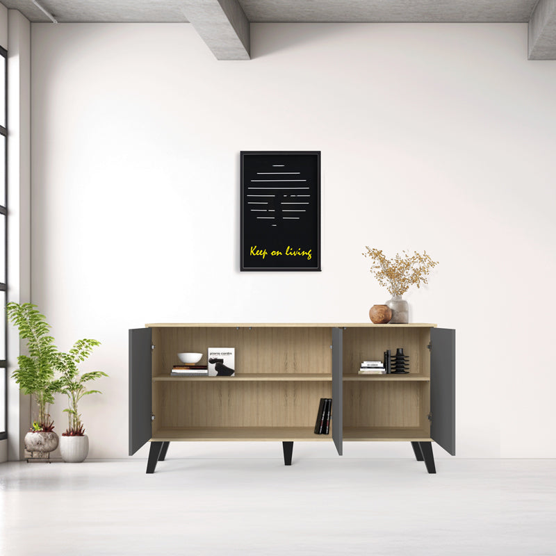 Μπουφές Billie Sonoma-Ανθρακί 149x40x77
