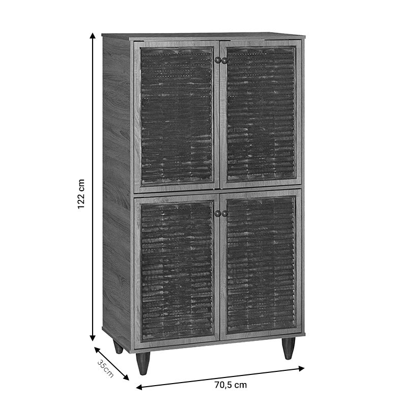 Παπουτσοθήκη-Ντουλάπι Ronan Χρώμα Καρυδί 70.5x35x122