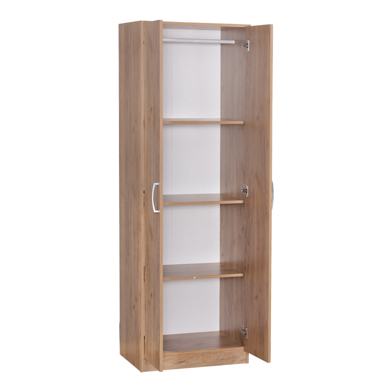 Ντουλάπα Jonar Δίφυλλη Oak Μελαμίνης 60x42x180