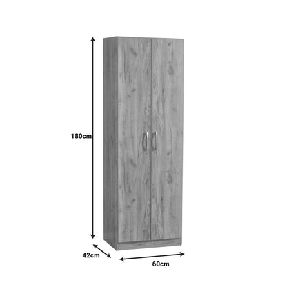 Ντουλάπα Jonar Δίφυλλη Oak Μελαμίνης 60x42x180