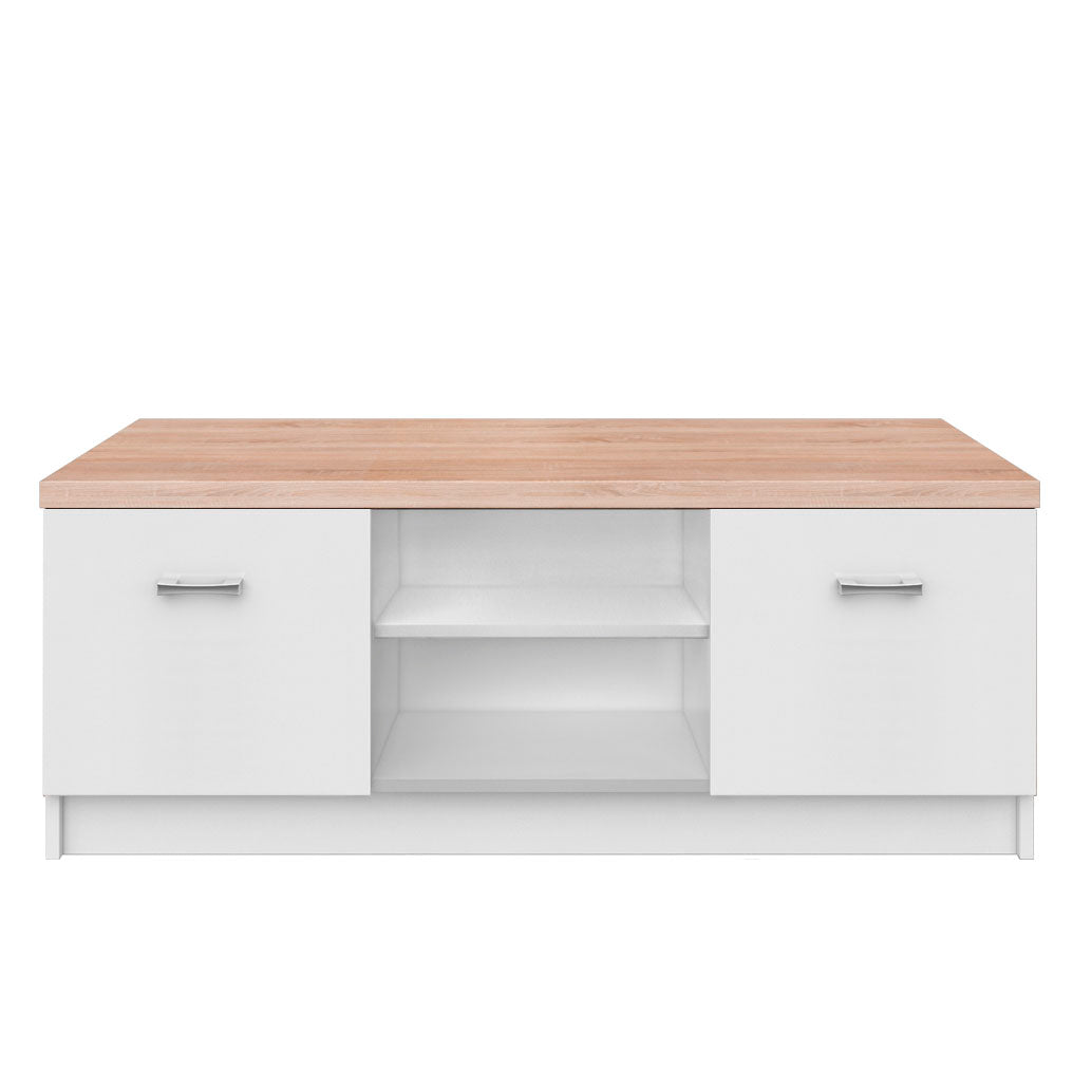 Έπιπλο TV 120x42x46 Λευκό-Sonoma με Δύο Ντουλάπια