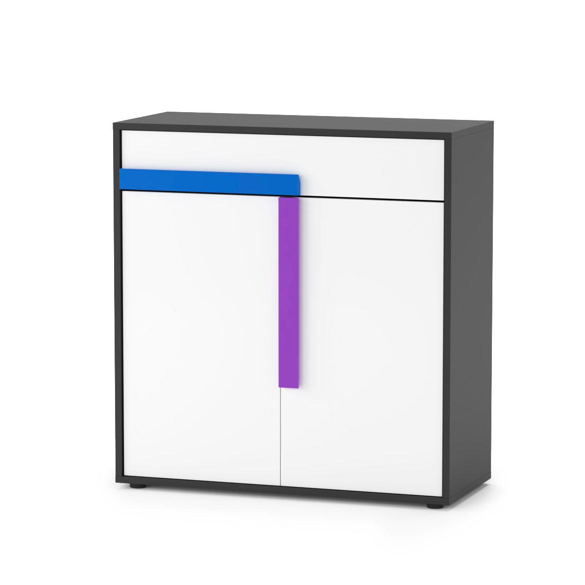 Κομότα Ντουλάπι Alex Γραφίτης-Λευκό 84x36x87