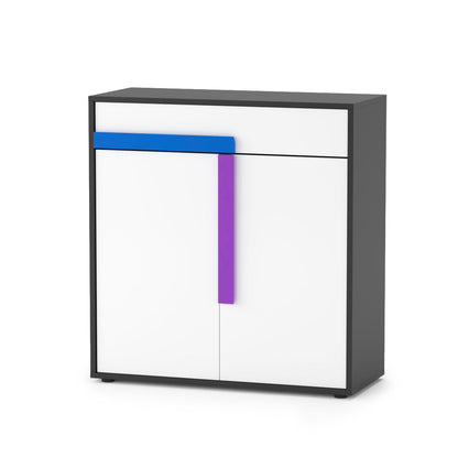 Κομότα Ντουλάπι Alex Γραφίτης-Λευκό 84x36x87