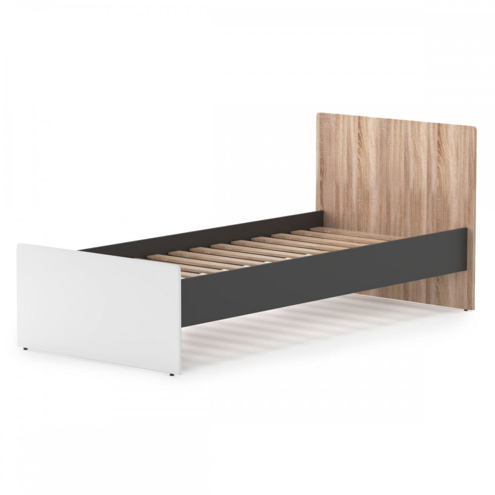 Μονό Κρεβάτι Alex Χωρίς Πάτωμα Γραφίτης-Λευκό-Sonoma 90x200εκ